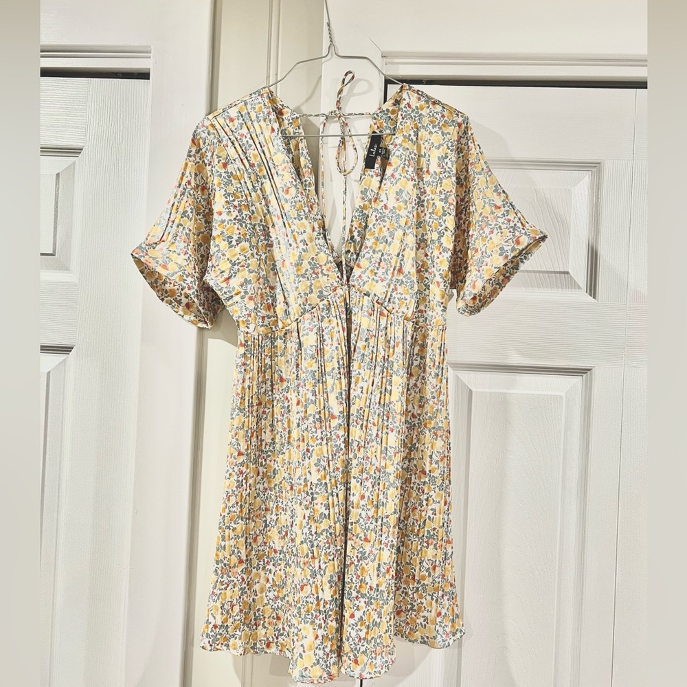 Lulus Floral Print Satin Babydoll Dress